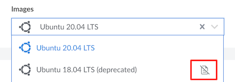 Icon that means a distribution does not support user data and cloud-init